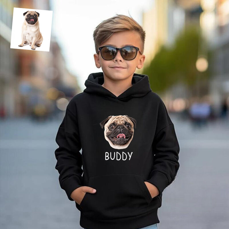 Sweat à capuche personnalisé pour enfants Nom et photo personnalisés Cadeau spécial pour enfants