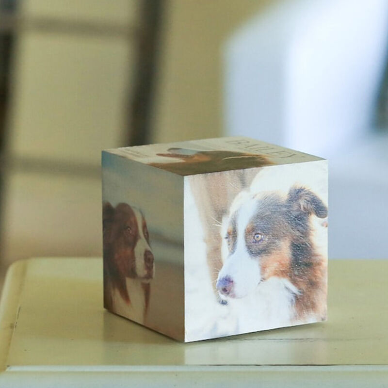 Cube photo en bois personnalisé, cadeau créatif de Noël