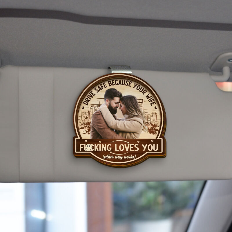 Custom Shaped Car Visor Clip Add Photos Drive Safe Birthday Gift for Husband