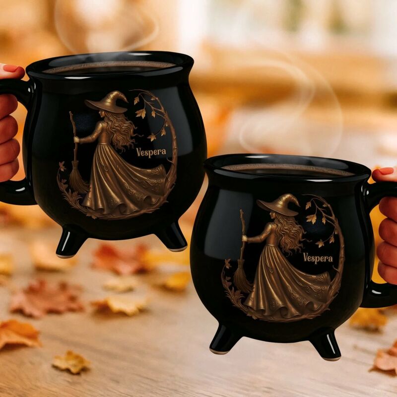 Tasse à café personnalisée avec nom Cadeau personnalisé pour Halloween pour femme