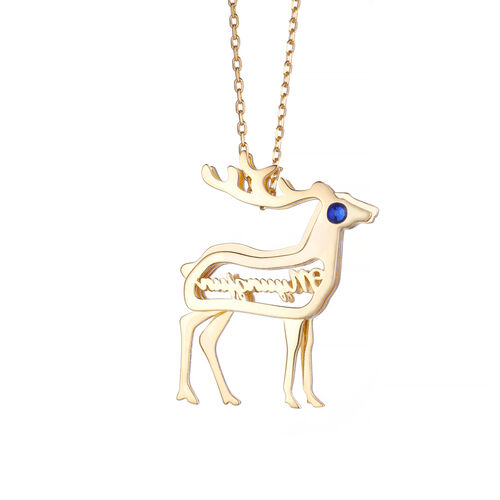 Deer Personalized Necklace with Birthstone