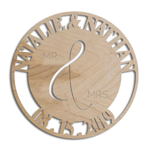 Personalisiertes Verlobungszeichen Holz Namensschild