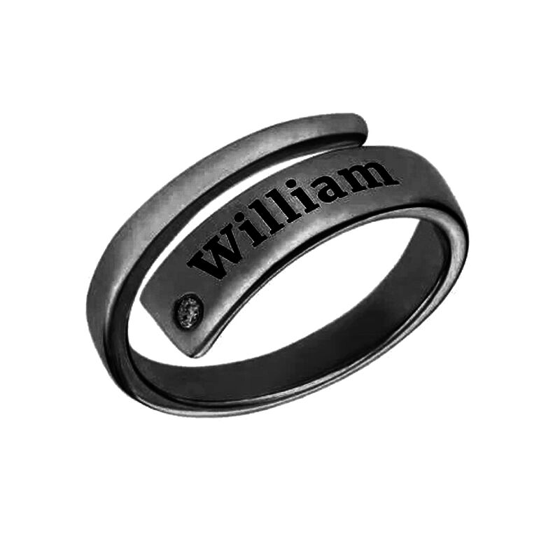 "Love Is Like The Moon" Personalized Engraving Ring