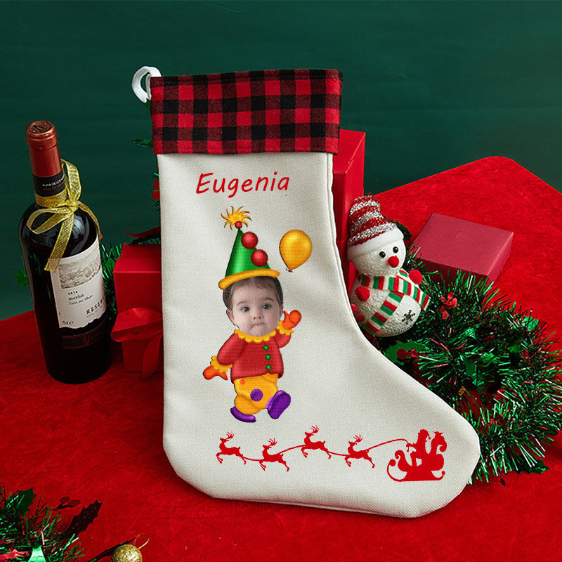 Calzini Natalizi Personalizzati con Foto del Volto Decorazioni per Natale