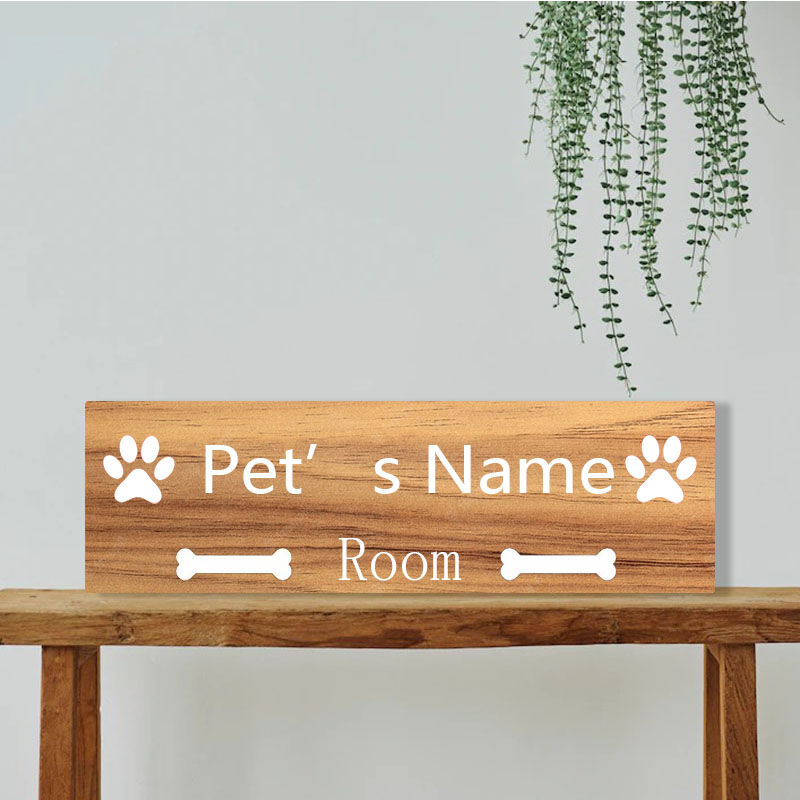 Personalized Pet Name with Paws Wooden Plaque for Pet Lover