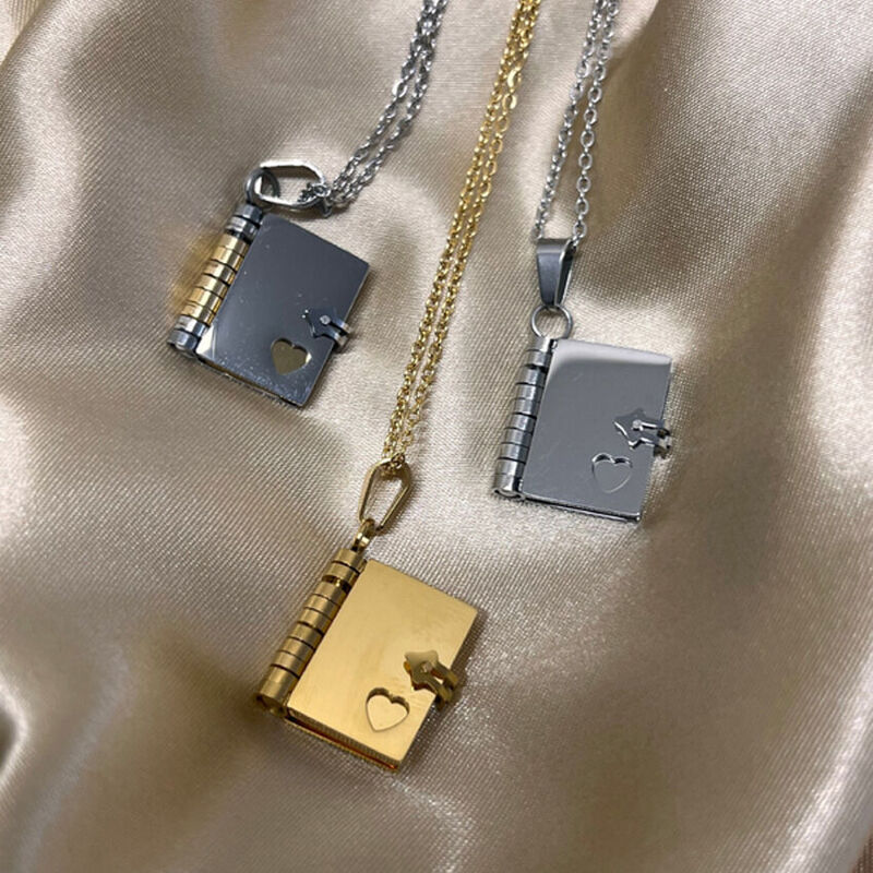 Personalized Lettering Book Necklace Heartwarming Valentine's Day Gift