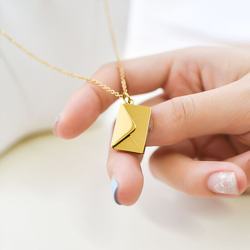 Personalized Envelope Engraved Necklace Romantic Valentine's Day Gift