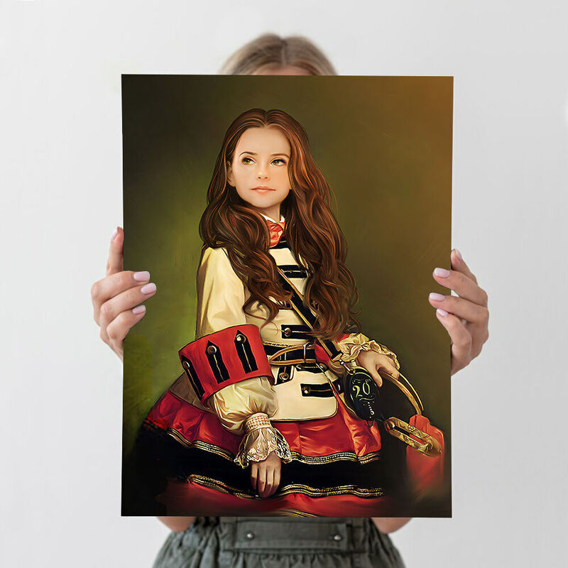 "The Adventurous Princess" Customized Head Photo Vintage Royal Portraits