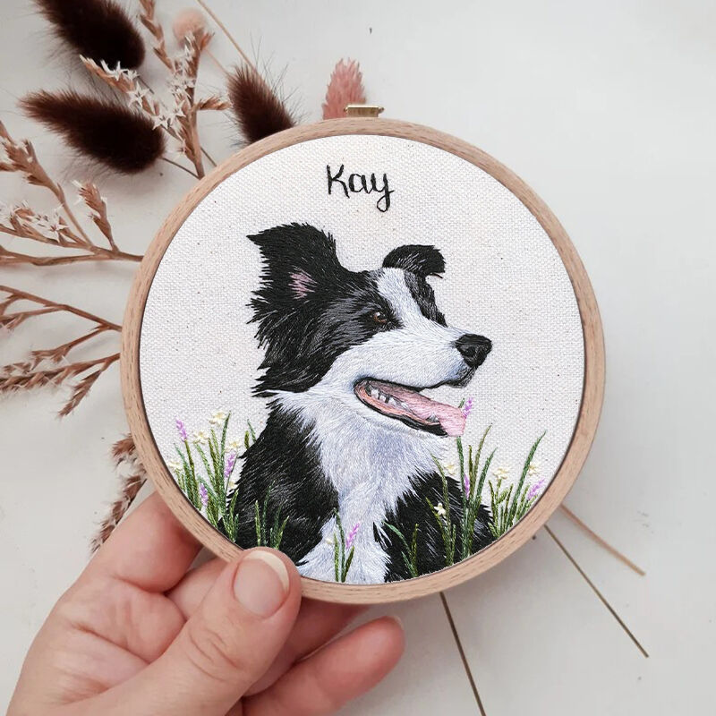 Gepersonaliseerde borduurringen Aangepaste huisdierfoto's voor dierenliefhebbers