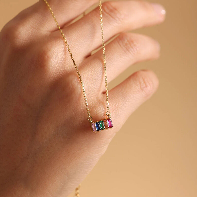 Personalized Birthstone Group Necklace Gift For Grandma