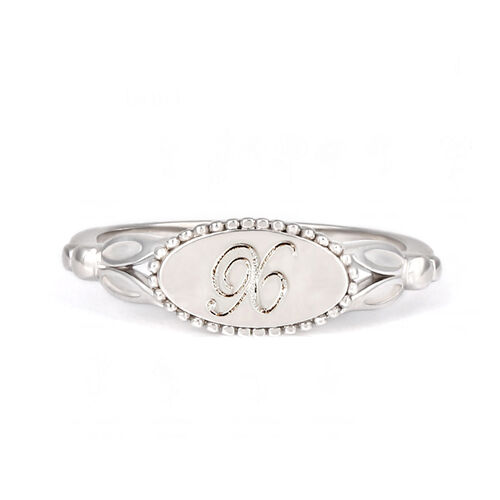 Simple Personalized Oval Initial Ring