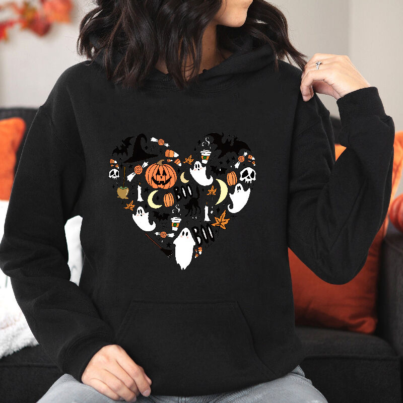 Exquisite Design Hoodie with Broom Pattern Warm Gift for Her