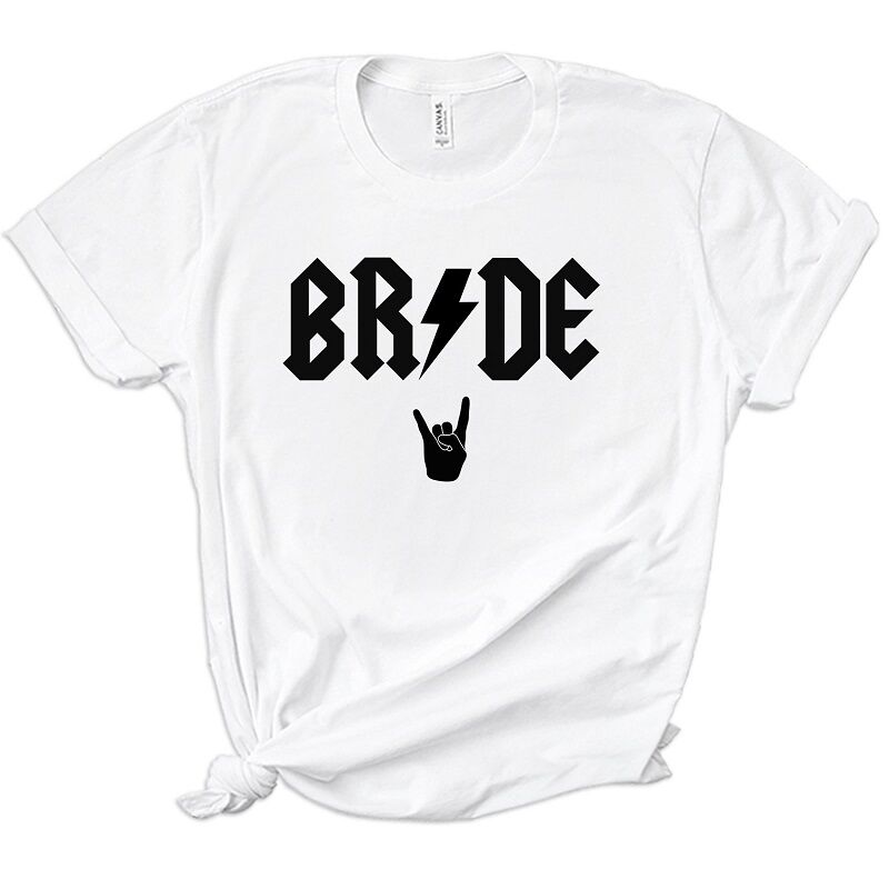 Personalized T-shirt Heavy Metal Bride Rock Design Creative Gift for Cool Bridal Party