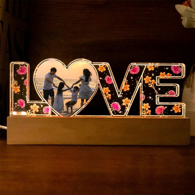 Custom Photo Acrylic Letter Lamp Home Decor For Family