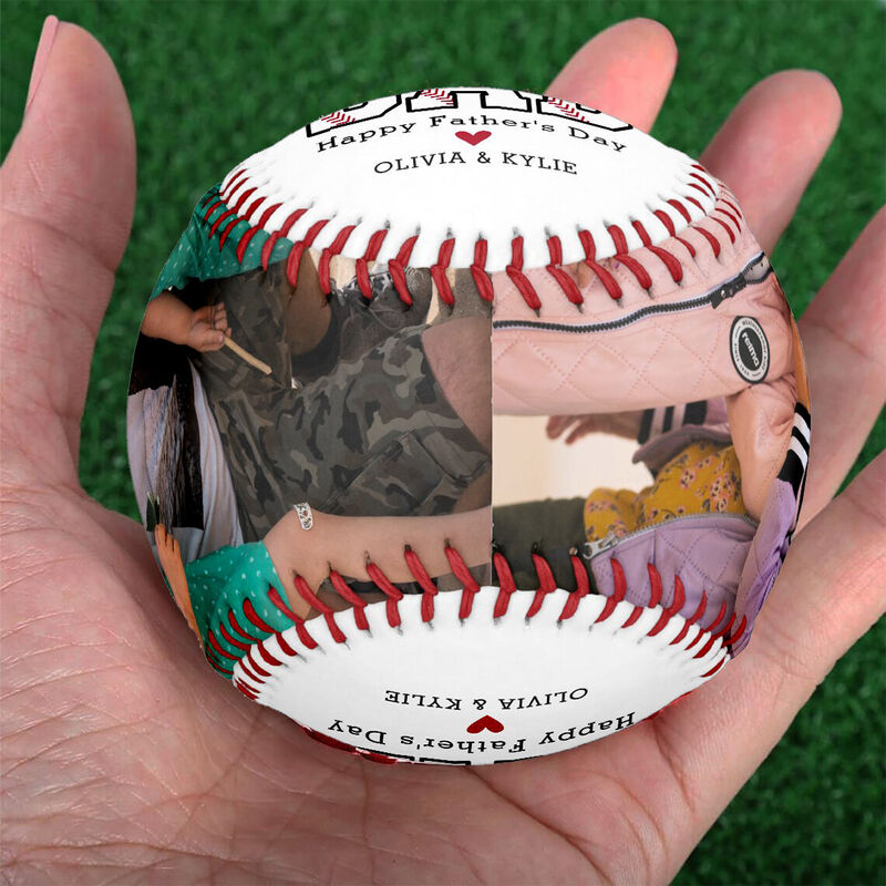 Gepersonaliseerde honkbal met naam en foto voor Vaderdag