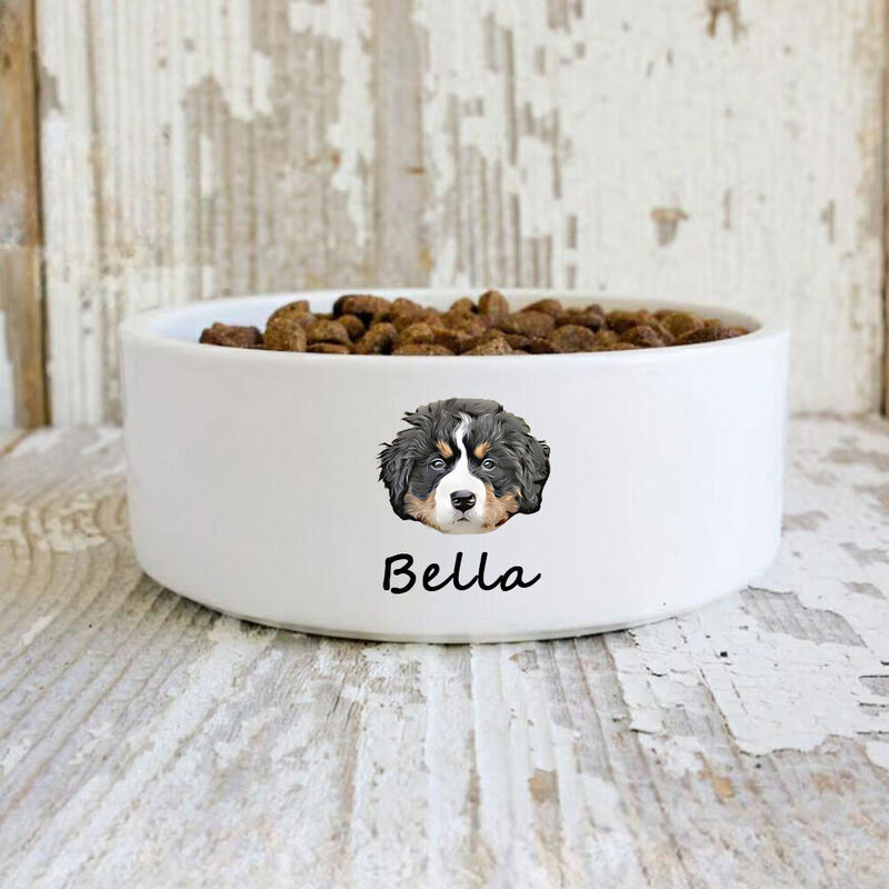 Ciotola per animali domestici personalizzata con nome e foto personalizzati, regalo semplice per gli amici degli animali domestici