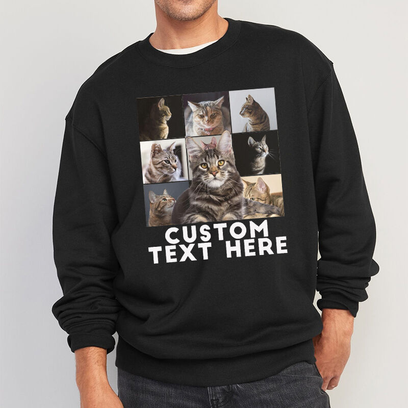 Personalized Sweatshirt Custom Pet's Photos Poster Style Design Attractive Gift for Pet Lovers