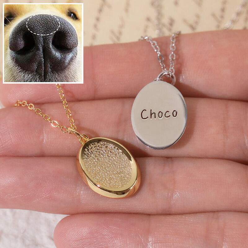 Collier personnalisé avec empreinte de nez d'animal de compagnie, joli cadeau pour les propriétaires d'animaux de compagnie