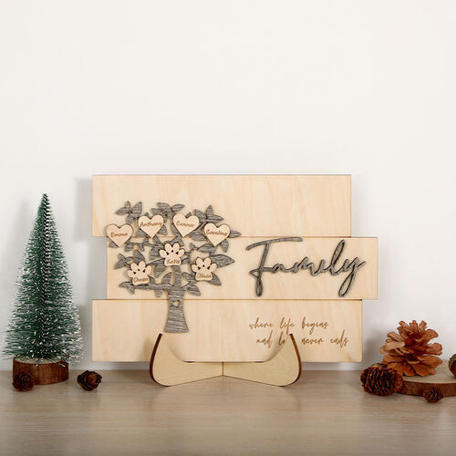 Personalised Family Tree Engraved Name Frame