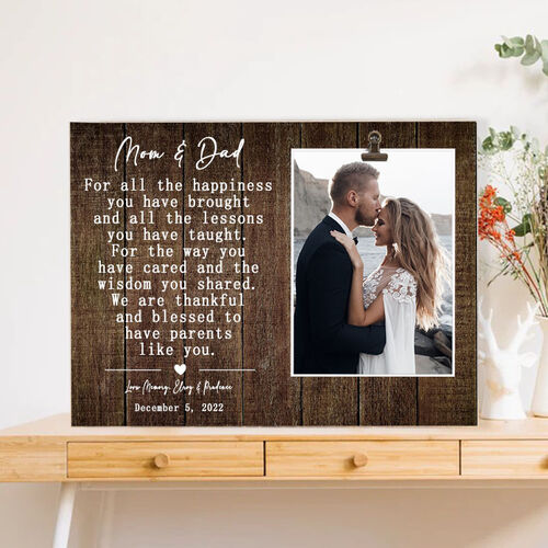 Personalized Picture Frame Wedding Thank You Gift for Parents