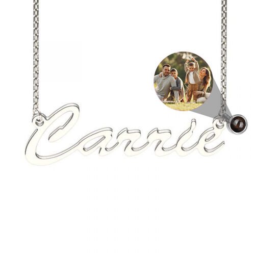Personalized Signature Style Name And Picture Projection Beautiful Necklace Gift