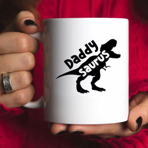 Personalized Name Mug with Dinosaur Pattern Creative Gift for Daddy