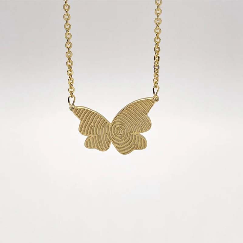Personalised Butterfly Fingerprint Necklace