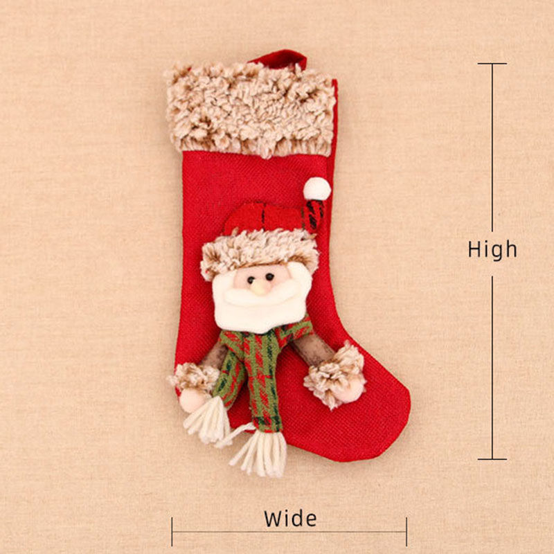 Calcetines de navidad personalizado de bufanda roja de Papá Noel