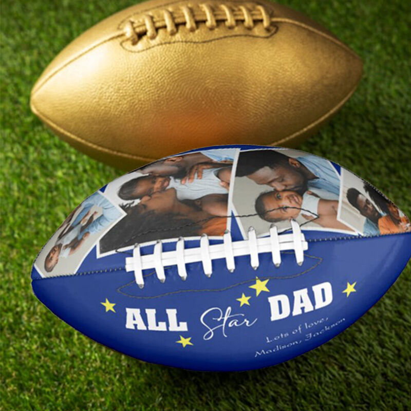 Personalize Football with Photos and Name as a Gift for Dad