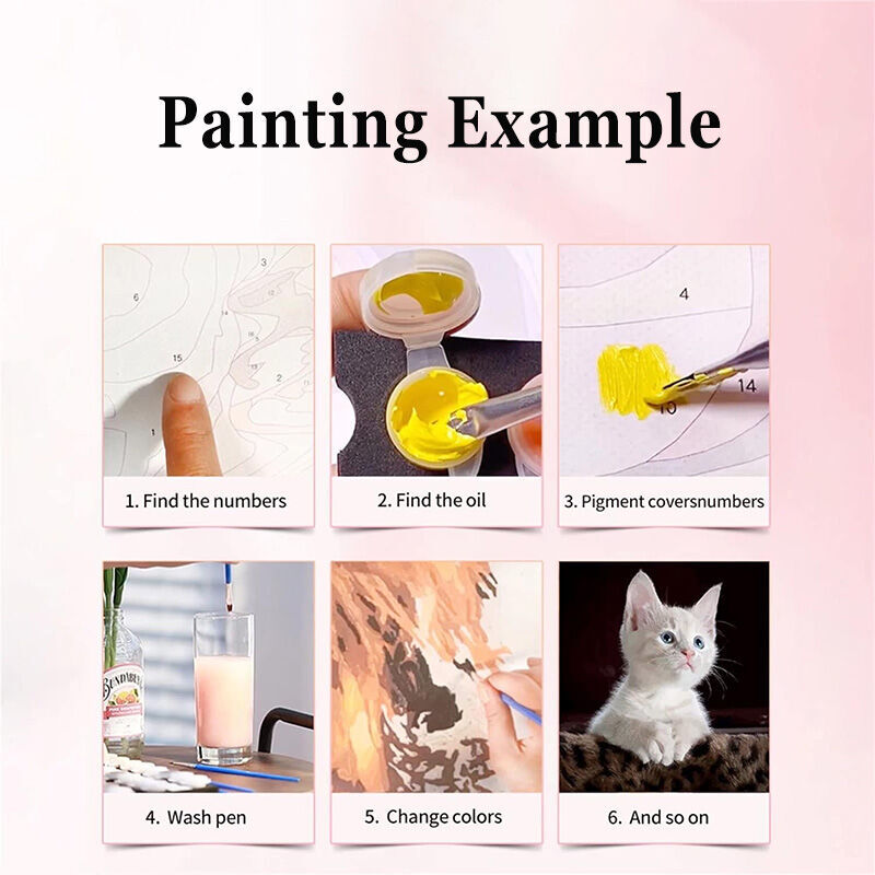 Cat In The Flowers Paint By Numbers Kits Funny Gift for Pet Lover