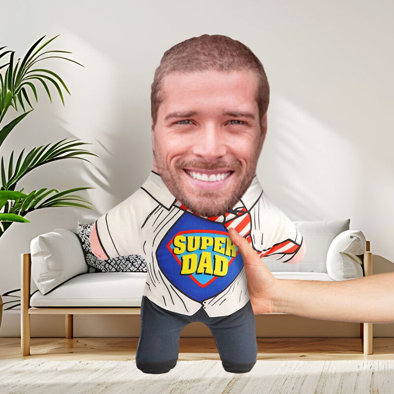 Almohada Cara Personalizada Camisa Súper Papá Almohada Cara para Papá
