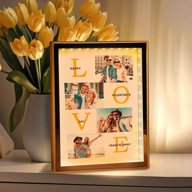 Personalized Picture Mirror Lamp Special Design Gift for Couples