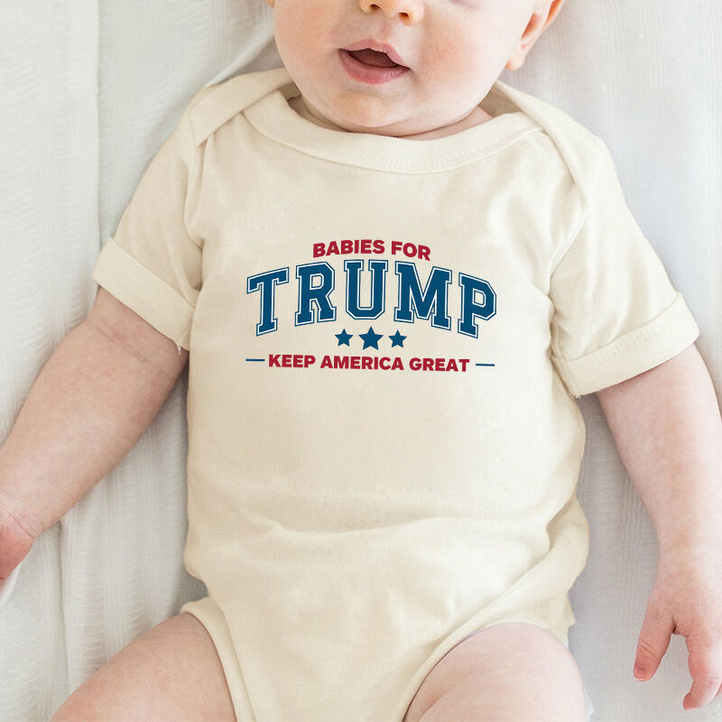 Mono de bebé personalizado para bebés con diseño divertido y genial de Trump para baby shower