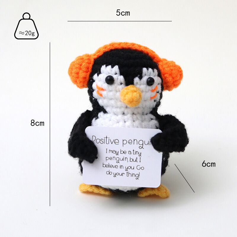 Handgemaakte Gehaakte Pingu茂n Positieve Pop Trendy Cadeau voor Broer