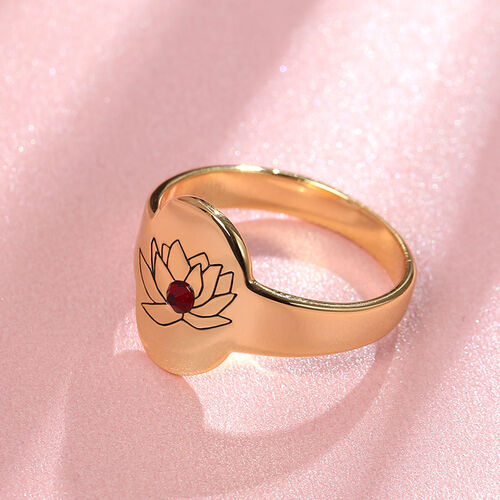 "Bring dich überall hin" Personalisierter Eingravierter Lotus Ring