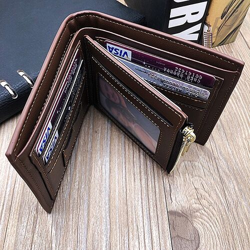 Personalized Double-Sided Photo Leather Men's Trifold Wallet
