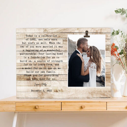 Custom Picture Frame Wedding Thank You Gift for Parents
