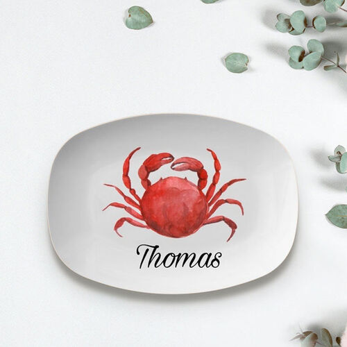 Personalized Name Plate with Crab Pattern for Friend