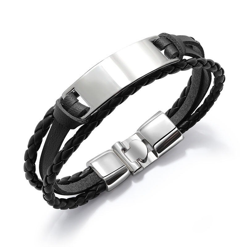 "For Himself" Personalized Bracelet for Men Stainless Steel Woven