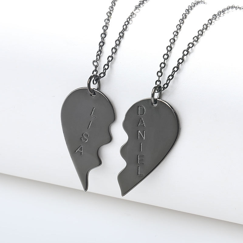 "Ever Us" Broken Heart Necklace for Couples