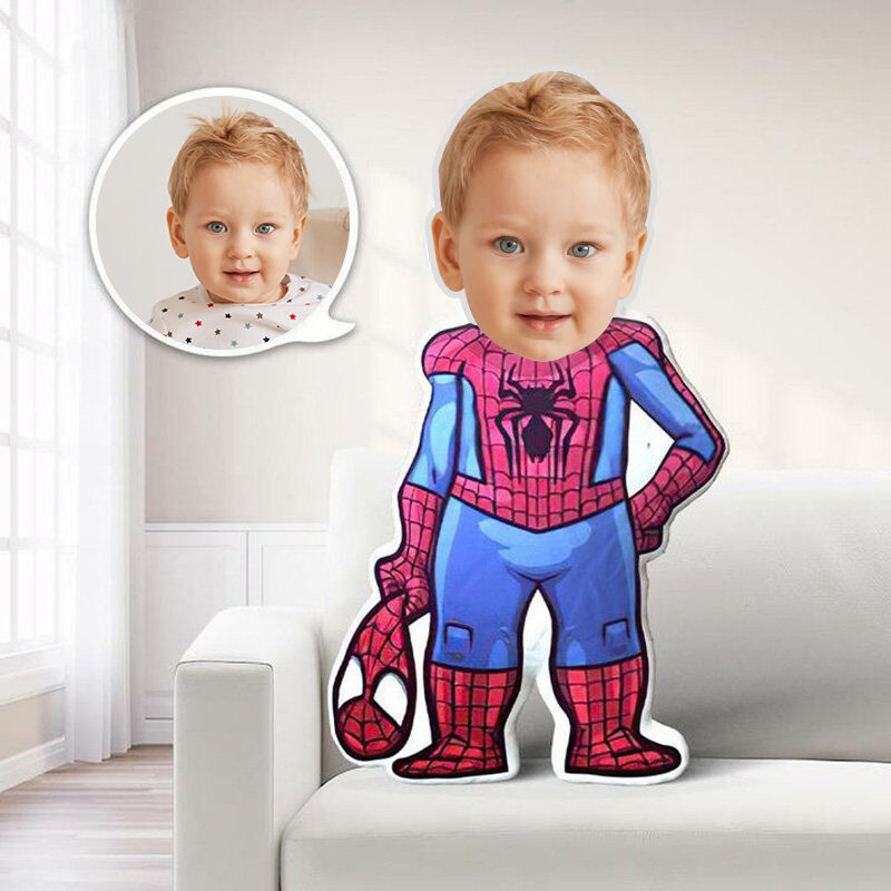 Cuscino Personalizzato con Foto per Viso in un Lato Design Spiderman