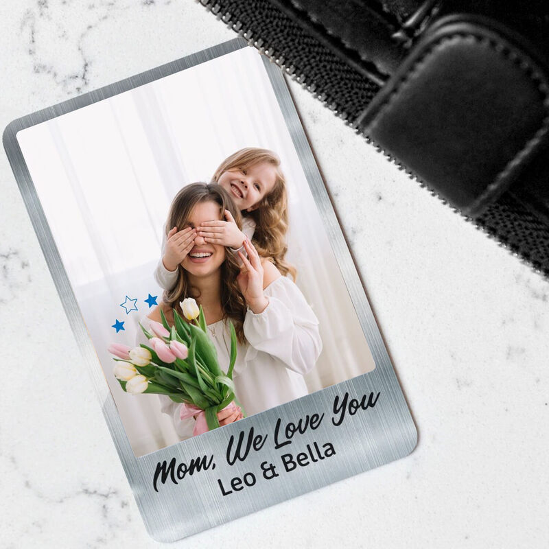 Personalized Aluminum Wallet Card Customized Photo Warm Gift For Father's Day