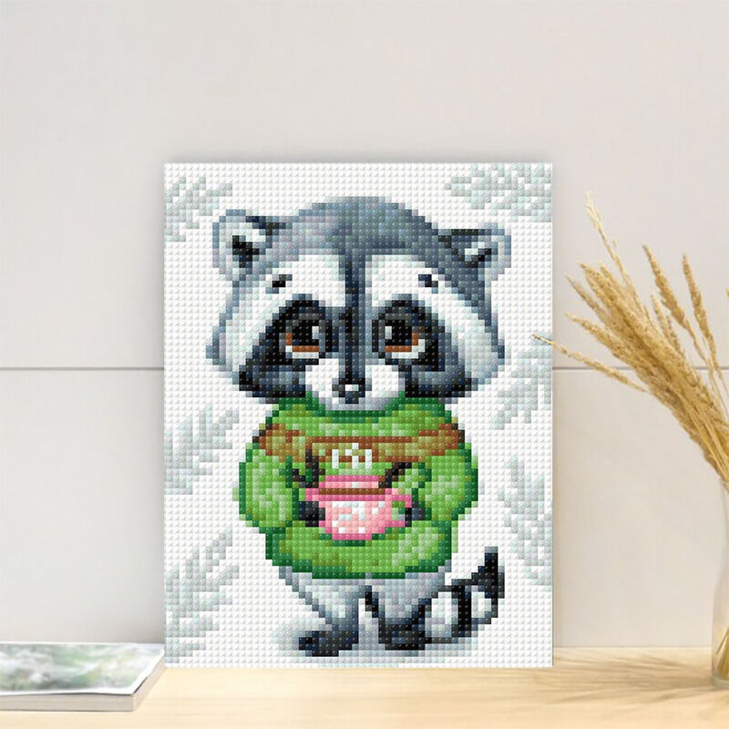 Raccoon Diamond Painting Cute Gift for Kids