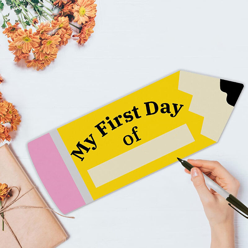 DIY First Day Of School Sign Pencil Pattern Special Gift for Kids