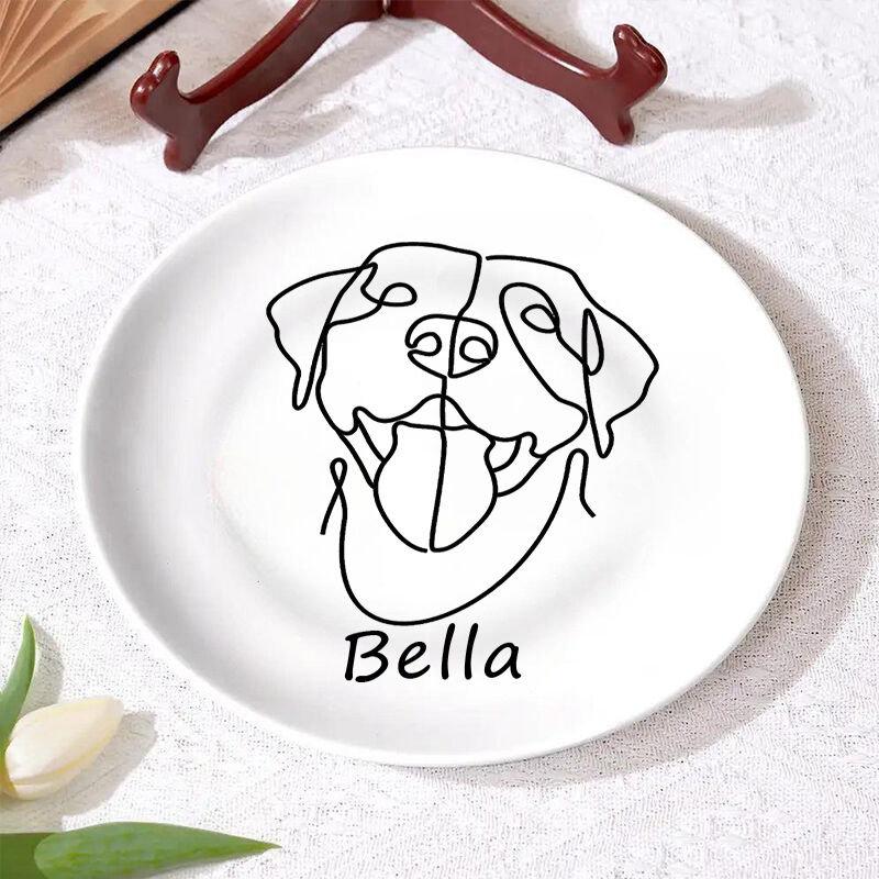 Personalized Picture Plate with Custom Name Lovely Gift for Pet Lover