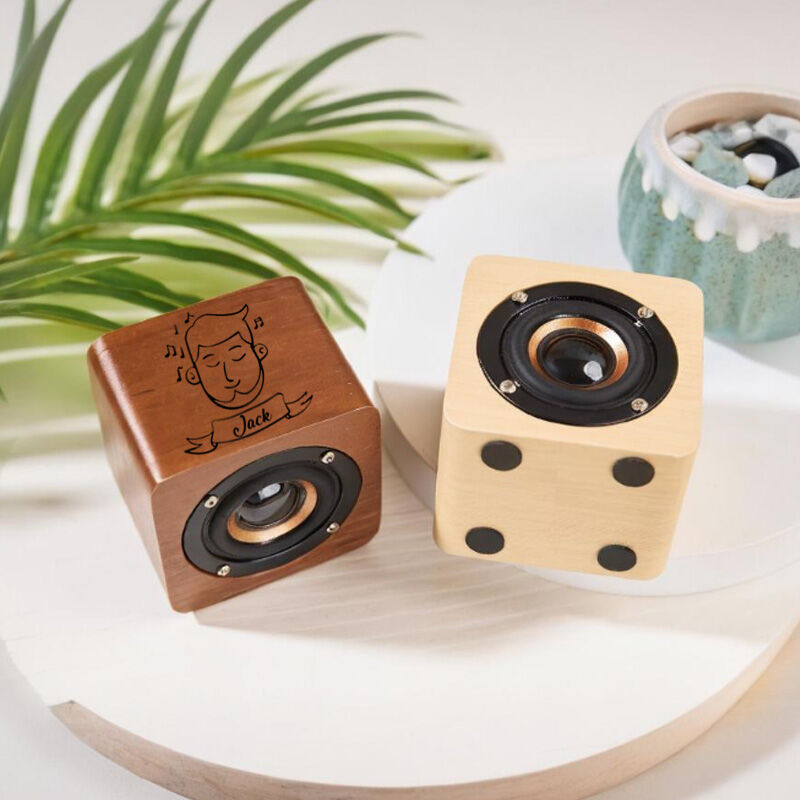 Personalized Wooden Bluetooth Speaker Custom Made with Name Cute Gift for Boyfriend