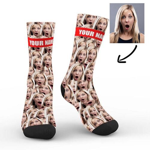 Individuelle Foto Socken mit Gesicht Gravur Lustige Socken für Aprilscherze