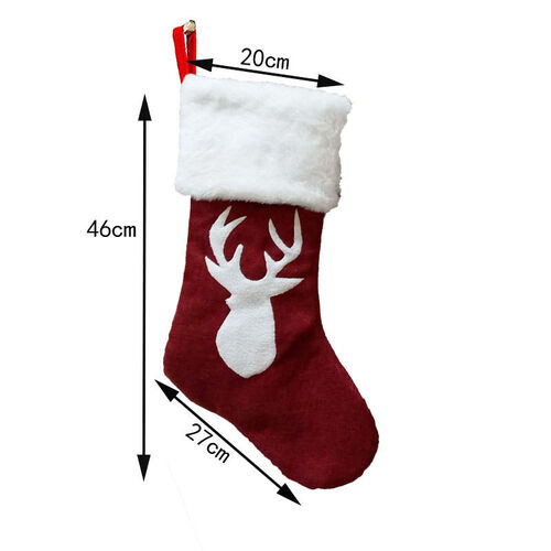 Personalized Red Antlers Custom Name Christmas Socks