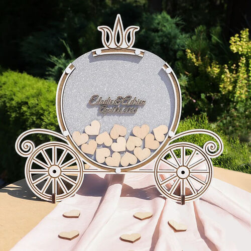 Personalized Pumpkin Cart Wooden Acrylic Custom Name Guest Book