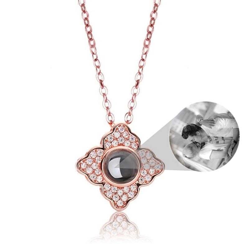 Personalized Photo Projection Necklace To Lover-Shining Clover